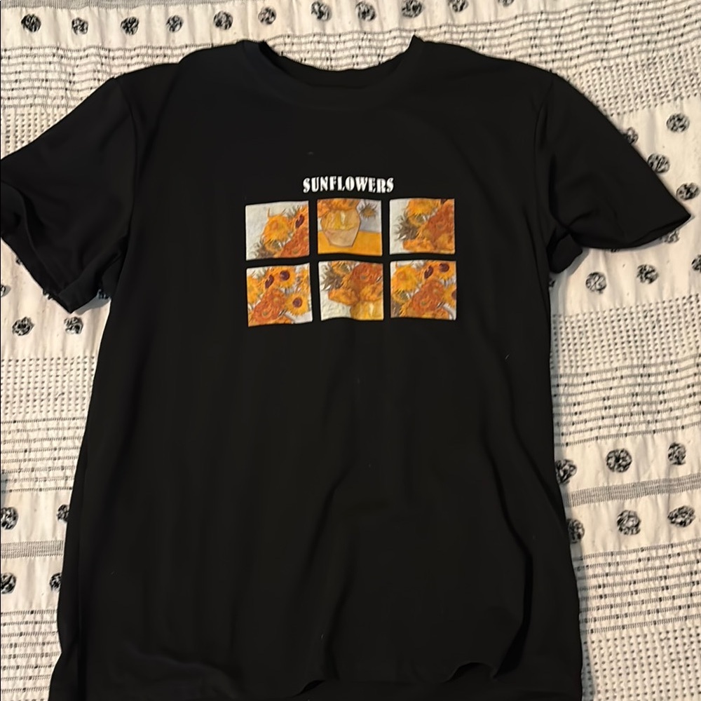 Black Sunflower Graphic T-Shirt